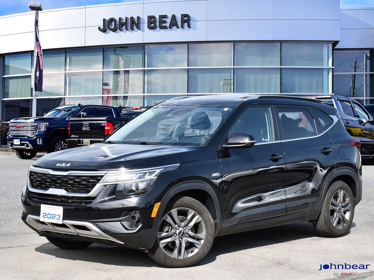 2023 Kia Seltos EX Premium      *WINTER TIRES*, *LEATHER*, *BACK-UP CAMERA*, *NOT A RENTAL*, *LOCAL TRADE*, *GM FACTORY CERTIFIED*, *MARKET VALUE PRICING*, *ONE OWNER*, *CLEAN CARFAX REPORT*.      Recent Arrival!    I4 CVT AWD  Odometer is 2756 kilometers below market average!    Certified. Certification Program Details: * 3.99% APR Financing on Select Models for 24mo* of PreOwned Vehicles * 3-month or 5,000 kilometres Comprehensive Limited Warranty Coverage * 24/7 Roadside Assistance * CARFAX® Vehicle History Report Sirius XM 3 months prepaid service * 150-Point Inspection * 30 Days or 2,500 kilometres exchange privilege SEE DEALER FOR ADDITIONAL DETAILS      John Bear Buick GMC offers many automotive products and services. When you visit our store, what you can expect is quality both in our selection of pre-owned vehicles and from our world-class sales team. We offer Market Based Pricing with some of the best value in the Niagara region.