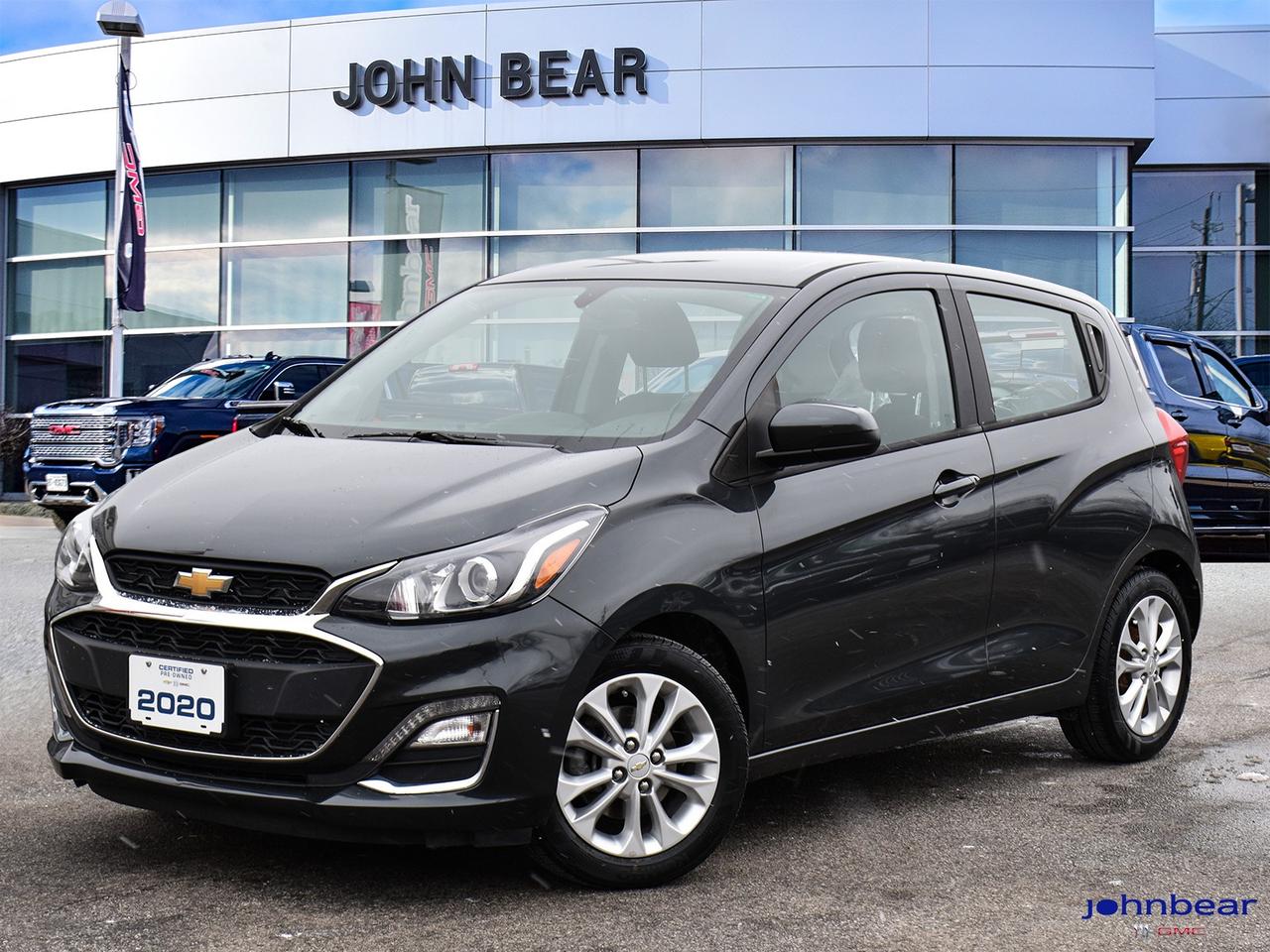 2020 Chevrolet Spark 1LT      *WINTER TIRES*, *BACK-UP CAMERA*, *NOT A RENTAL*, *LOCAL TRADE*, *MARKET VALUE PRICING*.      Recent Arrival!    1.4L DOHC CVT FWD  Odometer is 25132 kilometers below market average!    Certified. Certification Program Details: * 3.99% APR Financing on Select Models for 24mo* of PreOwned Vehicles * 3-month or 5,000 kilometres Comprehensive Limited Warranty Coverage * 24/7 Roadside Assistance * CARFAX® Vehicle History Report Sirius XM 3 months prepaid service * 150-Point Inspection * 30 Days or 2,500 kilometres exchange privilege SEE DEALER FOR ADDITIONAL DETAILS      John Bear Buick GMC offers many automotive products and services. When you visit our store, what you can expect is quality both in our selection of pre-owned vehicles and from our world-class sales team. We offer Market Based Pricing with some of the best value in the Niagara region.