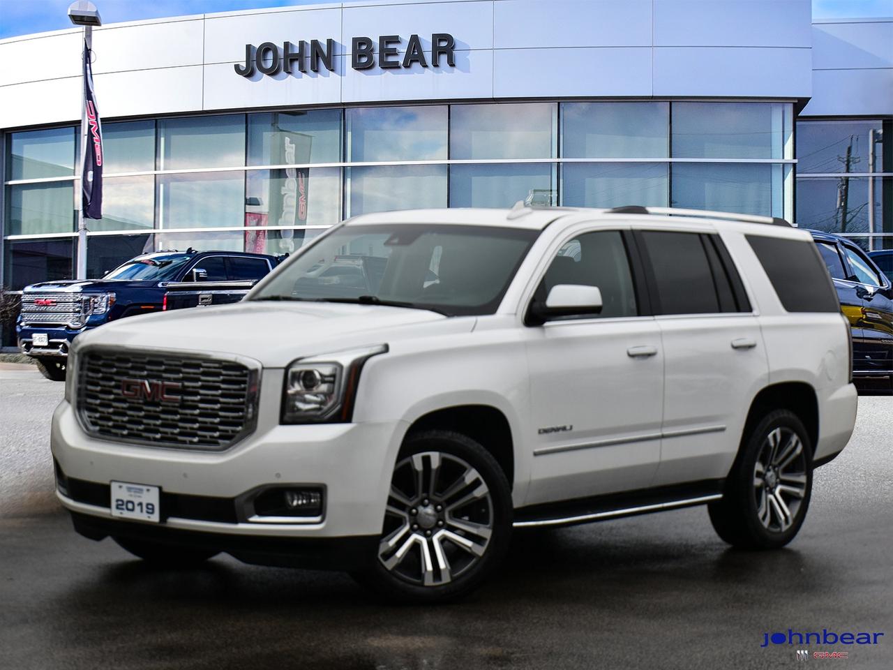 2019 GMC Yukon Denali, VERY CLEAN 7PASS YUKON!!! PRICED RIGHT!!! THIS ONE WONT LAST!!!      *REMOTE START*, *LEATHER*, *NAVIGATION*, *SUNROOF*, *BACK-UP CAMERA*, *LOCAL TRADE*, *GM FACTORY CERTIFIED*, *MOONROOF*, *MARKET VALUE PRICING*, 4WD.      Recent Arrival!    EcoTec3 6.2L V8 10-Speed Automatic with Overdrive 4WD  Odometer is 30266 kilometers below market average!    Certified. Certification Program Details: * 3.99% APR Financing on Select Models for 24mo* of PreOwned Vehicles * 3-month or 5,000 kilometres Comprehensive Limited Warranty Coverage * 24/7 Roadside Assistance * CARFAX® Vehicle History Report Sirius XM 3 months prepaid service * 150-Point Inspection * 30 Days or 2,500 kilometres exchange privilege SEE DEALER FOR ADDITIONAL DETAILS      John Bear Buick GMC offers many automotive products and services. When you visit our store, what you can expect is quality both in our selection of pre-owned vehicles and from our world-class sales team. We offer Market Based Pricing with some of the best value in the Niagara region.
