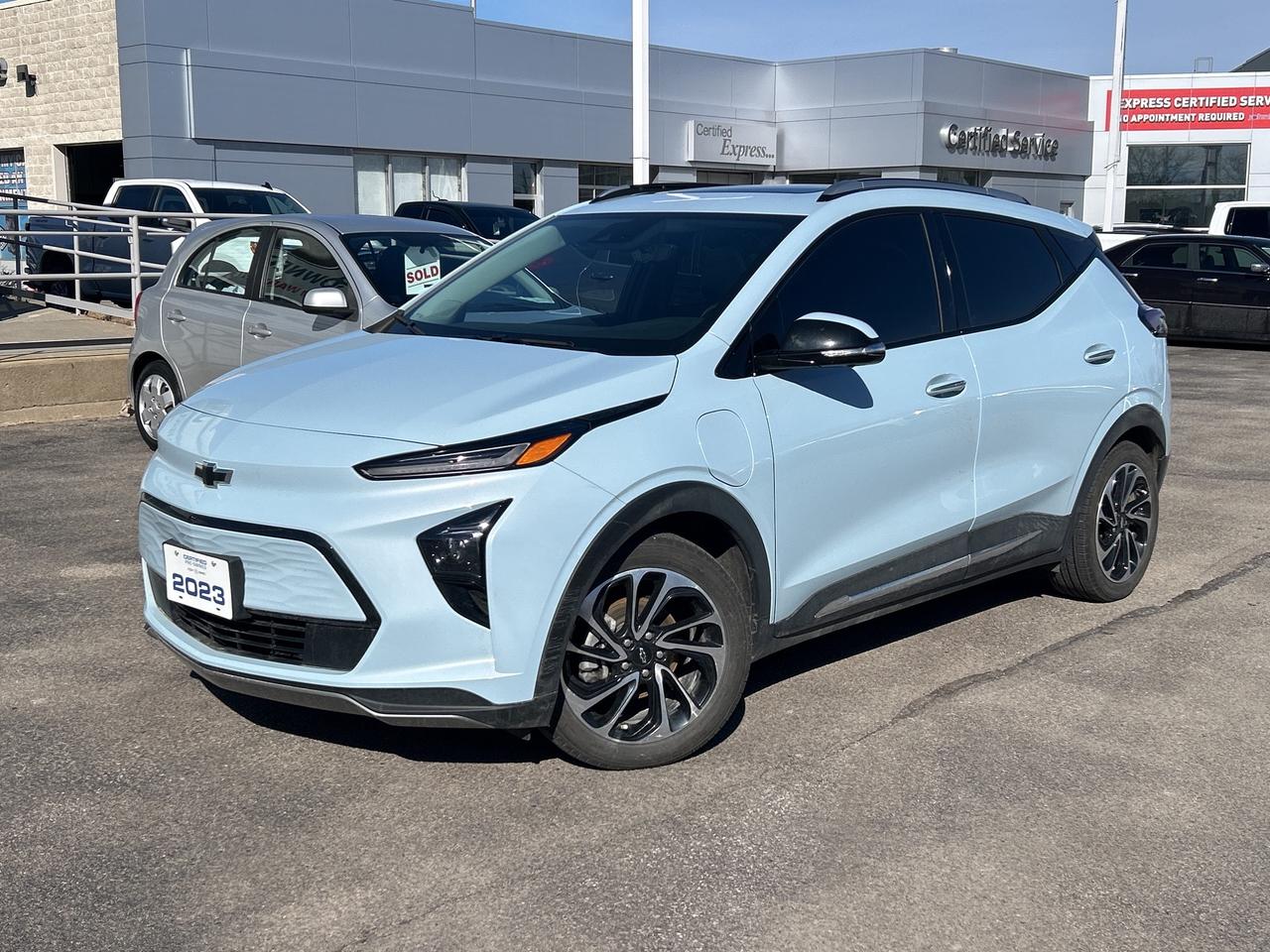 2023 Chevrolet Bolt EUV Premier      *REMOTE START*, *LEATHER*, *PANORAMIC ROOF*, *NAVIGATION*, *SUNROOF*, *BACK-UP CAMERA*, *LOCAL TRADE*, *GM FACTORY CERTIFIED*, *MARKET VALUE PRICING*, *ONE OWNER*, *CLEAN CARFAX REPORT*, *LANE DEPARTURE WARNING*, Bose Premium 7-Speaker Audio System, Enhanced Automatic Emergency Braking, Power Dual Panel Panoramic Sunroof w/Slide, Radio: Chevrolet Infotainment 3 Plus System w/Navi, Sun & Sound Package, Super Cruise, Super Cruise Package.      Recent Arrival!    Electric Motor 1-Speed Automatic FWD  Odometer is 8391 kilometers below market average!    Certified. Certification Program Details: * 3.99% APR Financing on Select Models for 24mo* of Pre-Owned Vehicles * 3-month or 5,000 kilometres Comprehensive Limited Warranty Coverage * 24/7 Roadside Assistance * CARFAX® Vehicle History Report Sirius XM 3 months prepaid service * 150-Point Inspection * 30 Days or 2,500 kilometres exchange privilege SEE DEALER FOR ADDITIONAL DETAILS      John Bear Buick GMC offers many automotive products and services. When you visit our store, what you can expect is quality both in our selection of pre-owned vehicles and from our world-class sales team. We offer Market Based Pricing with some of the best value in the Niagara region.