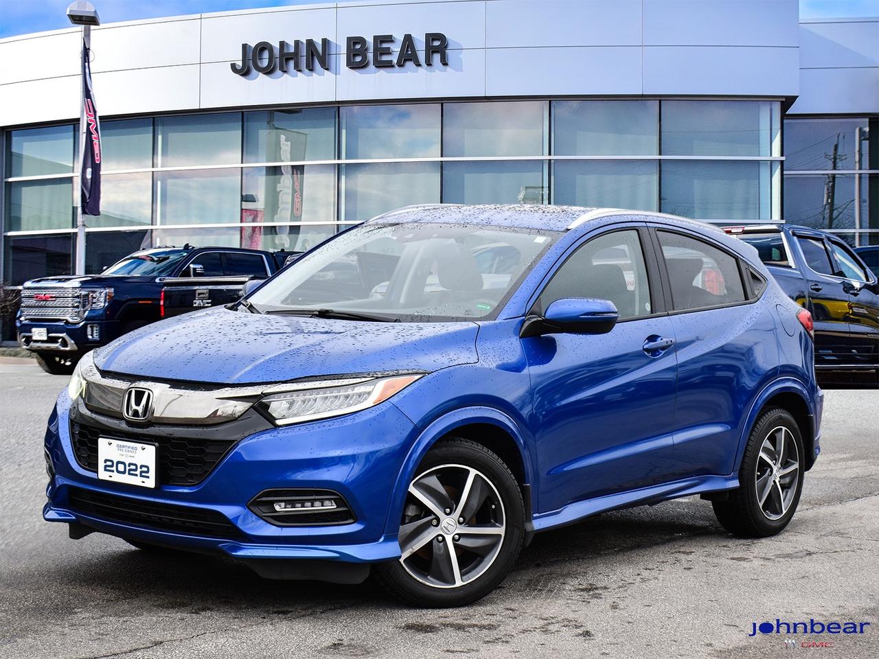 2022 Honda HR-V Touring LEATHER PANORAMIC ROOF NAVIGATION BACK-UP CAMERA      LEATHER, PANORAMIC ROOF, NAVIGATION, BACK-UP CAMERA, LOCAL TRADE, GM FACTORY CERTIFIED, MARKET VALUE PRICING, CLEAN CARFAX REPORT.      LEATHER PANORAMIC ROOF NAVIGATION BACK-UP CAMERA 1.8L I4 SOHC 16V i-VTEC CVT AWD      Certified. Certification Program Details: * 3.99% APR Financing on Select Models for 24mo* of Pre-Owned Vehicles * 3-month or 5,000 kilometres Comprehensive Limited Warranty Coverage * 24/7 Roadside Assistance * CARFAX® Vehicle History Report Sirius XM 3 months prepaid service * 150-Point Inspection * 30 Days or 2,500 kilometres exchange privilege SEE DEALER FOR ADDITIONAL DETAILS      John Bear Buick GMC offers many automotive products and services. When you visit our store, what you can expect is quality both in our selection of pre-owned vehicles and from our world-class sales team. We offer Market Based Pricing with some of the best value in the Niagara region.