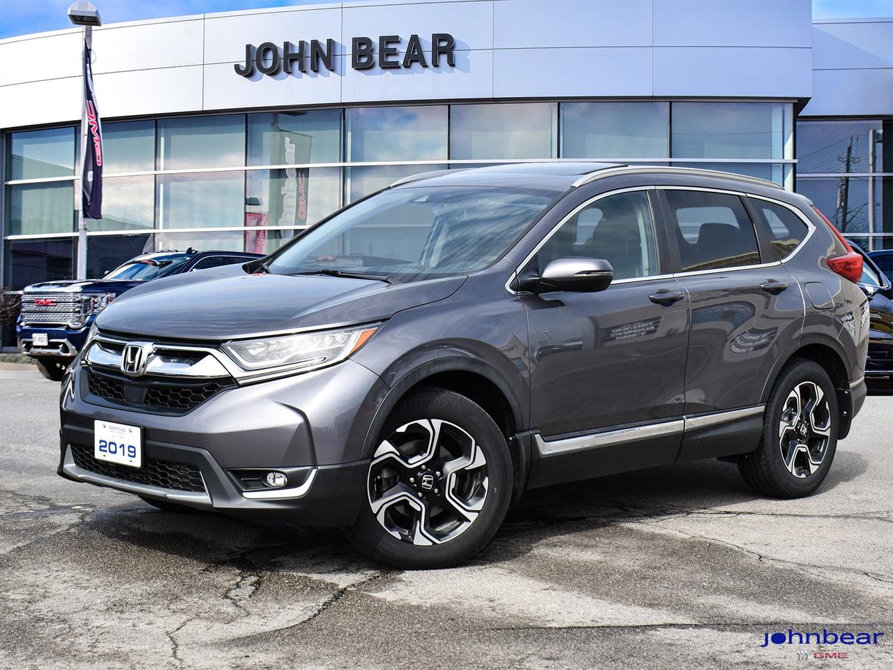 2019 Honda CR-V Touring      *REMOTE START*, *LEATHER*, *PANORAMIC ROOF*, *NAVIGATION*, *SUNROOF*, *BACK-UP CAMERA*, *NOT A RENTAL*, *GM FACTORY CERTIFIED*, *MOONROOF*, *MARKET VALUE PRICING*, *LANE DEPARTURE WARNING*, FORWARD COLLISION ALERT, HEATED SEATS AND HEATED STEERING, AWD.      Recent Arrival!    1.5L I4 Turbocharged DOHC 16V LEV3-ULEV70 190hp CVT AWD      Certified. Certification Program Details: * 3.99% APR Financing on Select Models for 24mo* of PreOwned Vehicles * 3-month or 5,000 kilometres Comprehensive Limited Warranty Coverage * 24/7 Roadside Assistance * CARFAX® Vehicle History Report Sirius XM 3 months prepaid service * 150-Point Inspection * 30 Days or 2,500 kilometres exchange privilege SEE DEALER FOR ADDITIONAL DETAILS    Awards:    * ALG Canada Residual Value Awards      John Bear Buick GMC offers many automotive products and services. When you visit our store, what you can expect is quality both in our selection of pre-owned vehicles and from our world-class sales team. We offer Market Based Pricing with some of the best value in the Niagara region.
