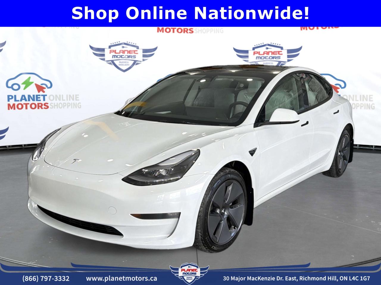 2023 Tesla Model 3 -- 41,577 km, Pearl White Multi-Coat, non-smoker.
Well-maintained mid-mileage Model 3 with Autopilot. Clean CARFAX -- no accidents.

QUICK FACTS

KM / Colour / Drive: 41,577 km | Pearl White Multi-Coat | Rear-Wheel Drive
Autopilot: Included standard | FSD-capable -- subscription required ($99/month via Tesla app)
Factory Spec Range: 438 km (EPA official rating -- 2023 Model 3 RWD)
Battery Health: Verified
Warranty: Remaining Tesla factory warranty may apply | Planet Motors EV Extended Plan available OAC
CARFAX: CLEAN -- No accidents reported | Non-smoker confirmed
Interior: White/Black Leather

CONDITION
Planet Motors Near-New Certified -- mechanically inspected,
professionally detailed, cosmetic damage-free.


*** PLANET MOTORS DIFFERENCE - PEACE OF MIND PRICING! ***

CASH PRICE = FINANCE PRICE = THE SAME PRICE!
>>> NO HIDDEN CHARGES - NO CASH SURCHARGES! <
While 99% of dealers charge $1,000-$2,500 EXTRA for cash purchases,
at Planet Motors you pay THE SAME PRICE whether you pay cash or finance!

WHY CHOOSE PLANET MOTORS?
* TRUE TRANSPARENT PRICING - What you see is what you pay
* NO CASH PENALTIES - Pay however you want, same price
* NO FINANCE PRESSURE - Choose whats best for YOU
* HONEST PRICING - No games, no tricks, no surprises
* PEACE OF MIND - Buy with confidence

The price you see is the price you pay - PERIOD.
Cash, finance, bank draft - your choice, same great price!


VEHICLE CERTIFICATION & PRICING

CERTIFICATION STATUS:
As per OMVIC regulations, this vehicle is not certified and not drivable.
> Certification Available: $595 + HST (complete safety inspection included)
> Your Choice: Arrange your own certification at any licensed Ontario facility

WHAT YOU SEE IS WHAT YOU PAY:
- Advertised price is the REAL PRICE (cash or finance - same!)
- Does not include HST (13%) and licensing fees
- Optional certification: $595 + HST
- Buy online or visit us at PlanetMotors.ca


TRADE-IN YOUR VEHICLE - GET PAID IN 48 HOURS!

Our Instant Cash Offer (ICO) program:
* Fair market value - no lowball offers
* Payment in 48 hours - guaranteed
* No haggling, no pressure
* We buy your car even if youre not buying from us

Text 416-985-2277 or visit PlanetMotors.ca for your instant offer.


IMPORTANT INFORMATION

CASH vs FINANCE - YOUR CHOICE, SAME PRICE:
Planet Motors does not charge extra for cash purchases.
Whether you pay cash, finance, or bank draft - you pay the
advertised price. No surcharges. No exceptions.

GENERAL TERMS:

- Pricing for retail customers (dealer/rental pricing may differ)
- Photos may not reflect exact specifications - verify before purchase
- Large payments ($5,000+) subject to approval for security purposes
- Financing available - competitive rates (O.A.C.)
- All information accurate at time of posting, subject to change


Experience the Planet Motors Difference!
PlanetMotors.ca | 416-985-2277
30 Major Mackenzie Dr E, Richmond Hill, ON | OMVIC #5482807