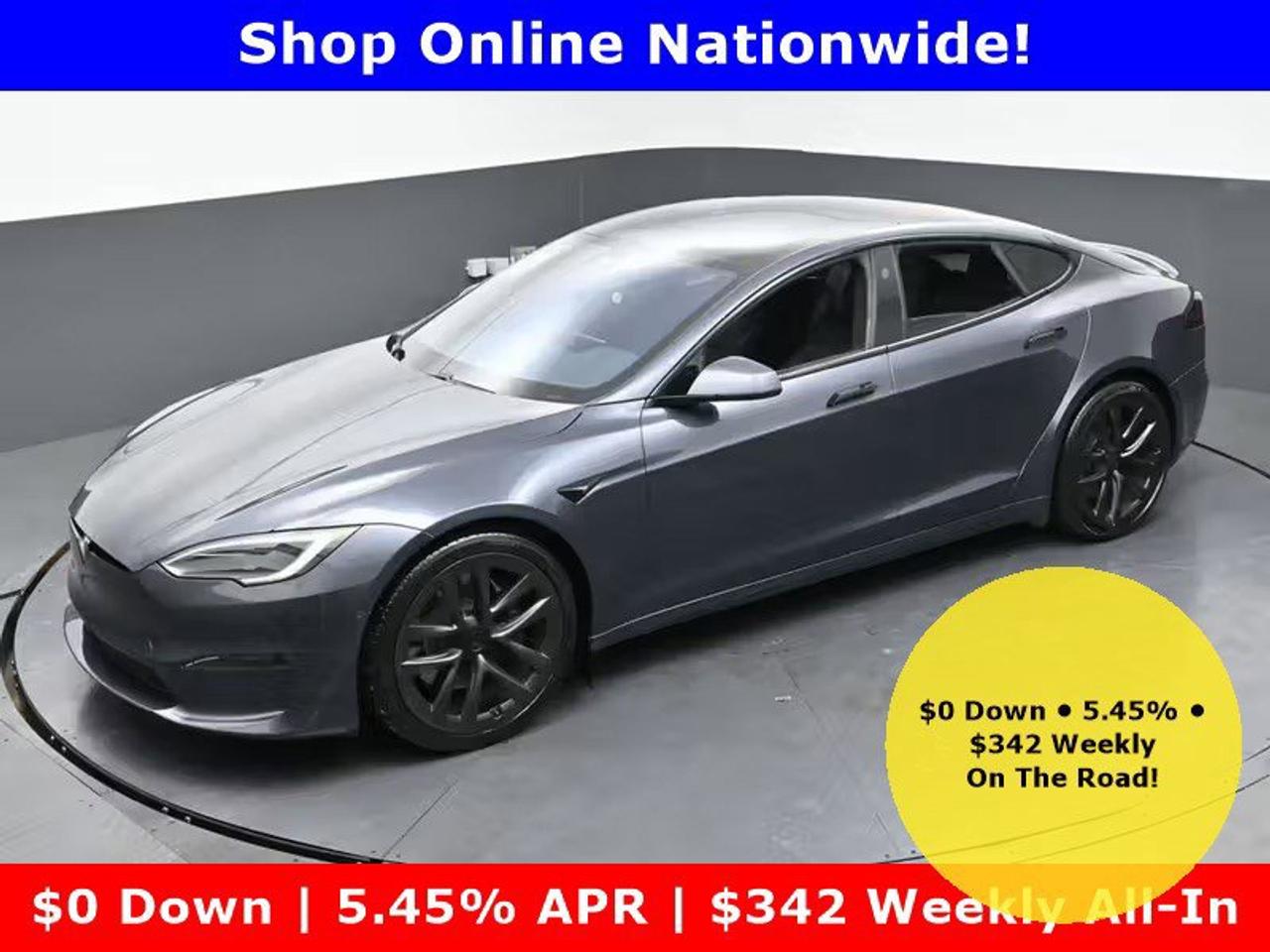 2022 Tesla Model S Plaid -- tri-motor performance flagship, 35,950 km, Midnight Silver Metallic.
1,020 hp. 0-100 in under 2.1 seconds. One of the most powerful production sedans ever built. Clean CARFAX.

QUICK FACTS

KM / Colour / Drive: 35,950 km | Midnight Silver Metallic | Tri-Motor AWD
Autopilot: Included standard | FSD-capable -- Pre-paid FSD Included.
Factory Spec Range: 637 km (EPA official rating -- 2022 Model S Plaid)
Battery Health: Verified
Warranty: Remaining Tesla factory warranty may apply | Planet Motors EV Extended Plan available OAC
CARFAX: CLEAN -- No accidents reported | Non-smoker confirmed
Interior: Black Leather

CONDITION
Planet Motors Near-New Certified -- mechanically inspected,
professionally detailed, cosmetic damage-free.


*** PLANET MOTORS DIFFERENCE - PEACE OF MIND PRICING! ***

CASH PRICE = FINANCE PRICE = THE SAME PRICE!
>>> NO HIDDEN CHARGES - NO CASH SURCHARGES! <
While 99% of dealers charge $1,000-$2,500 EXTRA for cash purchases,
at Planet Motors you pay THE SAME PRICE whether you pay cash or finance!

WHY CHOOSE PLANET MOTORS?

* TRUE TRANSPARENT PRICING - What you see is what you pay
* NO CASH PENALTIES - Pay however you want, same price
* NO FINANCE PRESSURE - Choose whats best for YOU
* HONEST PRICING - No games, no tricks, no surprises
* PEACE OF MIND - Buy with confidence

The price you see is the price you pay - PERIOD.
Cash, finance, bank draft - your choice, same great price!


VEHICLE CERTIFICATION & PRICING

CERTIFICATION STATUS:
As per OMVIC regulations, this vehicle is not certified and not drivable.
> Certification Available: $595 + HST (complete safety inspection included)
> Your Choice: Arrange your own certification at any licensed Ontario facility

WHAT YOU SEE IS WHAT YOU PAY:
- Advertised price is the REAL PRICE (cash or finance - same!)
- Does not include HST (13%) and licensing fees
- Optional certification: $595 + HST
- Buy online or visit us at PlanetMotors.ca


TRADE-IN YOUR VEHICLE - GET PAID IN 48 HOURS!

Our Instant Cash Offer (ICO) program:
* Fair market value - no lowball offers
* Payment in 48 hours - guaranteed
* No haggling, no pressure
* We buy your car even if youre not buying from us

Text 416-985-2277 or visit PlanetMotors.ca for your instant offer.


IMPORTANT INFORMATION

CASH vs FINANCE - YOUR CHOICE, SAME PRICE:
Planet Motors does not charge extra for cash purchases.
Whether you pay cash, finance, or bank draft - you pay the
advertised price. No surcharges. No exceptions.

GENERAL TERMS:
- Pricing for retail customers (dealer/rental pricing may differ)
- Photos may not reflect exact specifications - verify before purchase
- Large payments ($5,000+) subject to approval for security purposes
- Financing available - competitive rates (O.A.C.)
- All information accurate at time of posting, subject to change


Experience the Planet Motors Difference!
PlanetMotors.ca | 416-985-2277
30 Major Mackenzie Dr E, Richmond Hill, ON | OMVIC #5482807