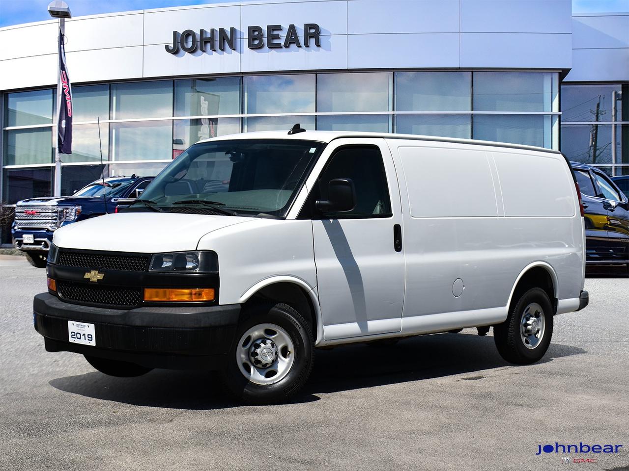 2019 Chevrolet Express 2500 Work Van Cargo      *BACK-UP CAMERA*, *NOT A RENTAL*, *LOCAL TRADE*, *MARKET VALUE PRICING*, *CLEAN CARFAX REPORT*, STEERING CONTROLS, CRUISE CONTROL, BLUETOOTH.      Recent Arrival!    Cargo 4.3L V6 8-Speed Automatic with Overdrive RWD      Certified. Certification Program Details: 30 Days on Safety Related Items.      John Bear Buick GMC offers many automotive products and services. When you visit our store, what you can expect is quality both in our selection of pre-owned vehicles and from our world-class sales team. We offer Market Based Pricing with some of the best value in the Niagara region.