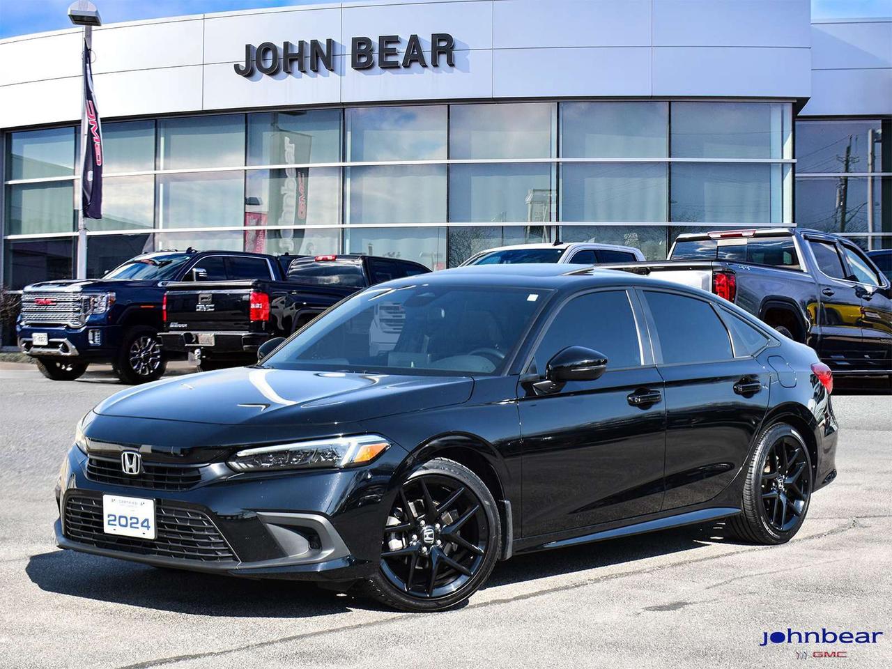 2024 Honda Civic Sport      *REMOTE START*, *SUNROOF*, *BACK-UP CAMERA*, *NOT A RENTAL*, *LOCAL TRADE*, *GM FACTORY CERTIFIED*, *MOONROOF*, *MARKET VALUE PRICING*, *CLEAN CARFAX REPORT*, Black w/Cloth Seating Surfaces.      Recent Arrival!    2.0L 4-Cylinder DOHC 16V i-VTEC CVT FWD  Odometer is 24194 kilometers below market average!    Certified. Certification Program Details: * 3.99% APR Financing on Select Models for 24mo* of PreOwned Vehicles * 3-month or 5,000 kilometres Comprehensive Limited Warranty Coverage * 24/7 Roadside Assistance * CARFAX® Vehicle History Report Sirius XM 3 months prepaid service * 150-Point Inspection * 30 Days or 2,500 kilometres exchange privilege SEE DEALER FOR ADDITIONAL DETAILS      John Bear Buick GMC offers many automotive products and services. When you visit our store, what you can expect is quality both in our selection of pre-owned vehicles and from our world-class sales team. We offer Market Based Pricing with some of the best value in the Niagara region.