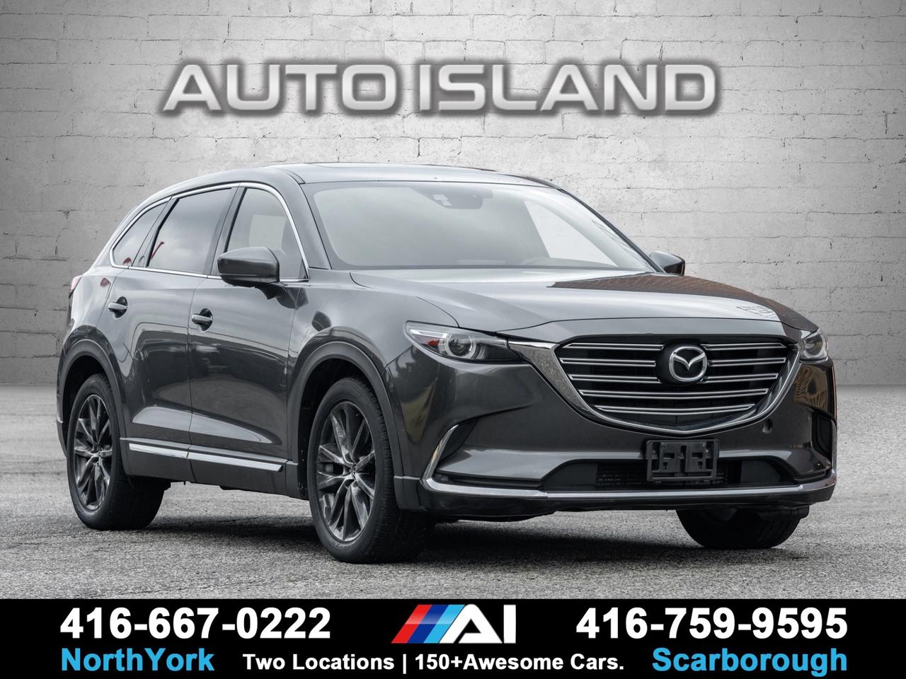 ONE OWNER, NO ACCIDENTS, AWD, BOSE AUDIO, 7-PASSENGER, LEATHER INTERIOR, SUNROOF, HEATED SEATS, NAVIGATION, BACKUP CAMERA, POWER TAILGATE, THIRD-ROW SEATING.    This 2016 Mazda CX-9 GT comes from a single owner and has a clean, accident-free history, showing the kind of care you want in a family SUV. The GT trim delivers a premium feel with leather seating, a power sunroof, heated front seats, and a Bose sound system. With three rows of seating, it offers excellent space for passengers and cargo, while features like navigation, a backup camera, and a power tailgate make everyday driving easy. Smooth, comfortable, and well kept, this CX-9 is a versatile SUV that’s ready for anything.         Auto Island Inc., North York  2555 Steeles Ave. West    www.autoislandinc.com     4.7 Google Rating and over 150 vehicles in stock, with more arriving daily! We take pride in offering top-quality vehicles and exceptional service. Our full-service mechanical shop is ready for all your maintenance needs, and every vehicle is professionally detailed and inspected – buy with confidence!    Payments as low as $0 down, up to 84 months, OAC. Good credit, bad credit, new credit? No problem – everyone’s approved! Easy online credit application available . Rates starting at 6.95% OAC – please call for details.    Please note: All prices are plus applicable taxes (HST) and licensing. No hidden surprises—just great vehicles and transparent deals. Certification is available for an additional $899. Without certification, as per OMVIC regulations, the vehicle is not drivable, not E-tested, and not certified.    Proudly serving the GTA and beyond: Peel, Halton, Brampton, Toronto, Burlington, Milton, Mississauga, Hamilton, Cambridge, London, Kitchener, Guelph, Orangeville, Newmarket, Barrie, Markham, Bolton, Caledon, Vaughan, Woodbridge, Etobicoke, Oakville, and more.    We carry all makes and models, including Mercedes, BMW, Audi, Jaguar, VW, Maserati, Porsche, Land Rover, Range Rover, Chrysler, Jeep, Honda, Toyota, Lexus, Infiniti, Acura, and more.