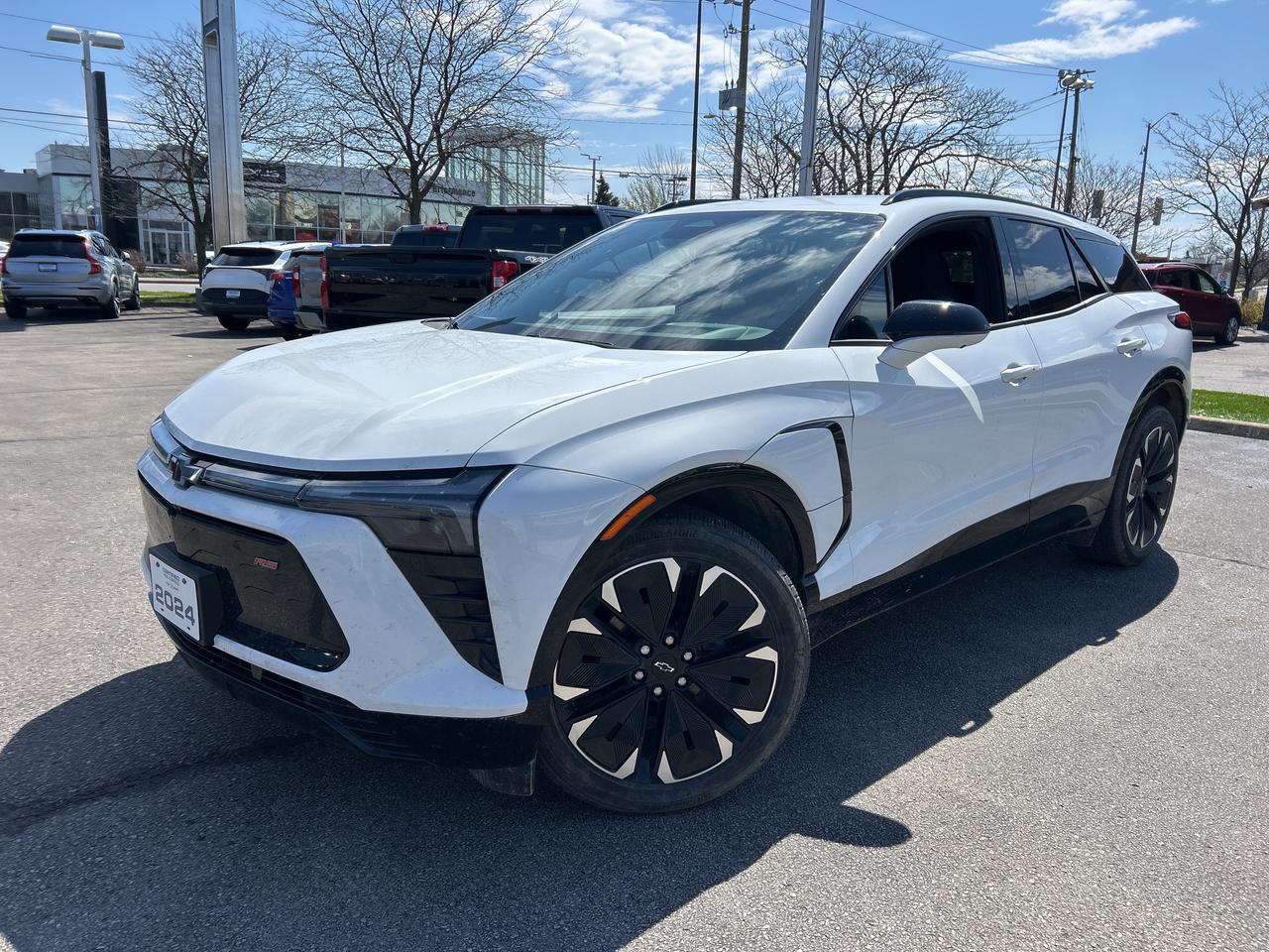 2024 Chevrolet Blazer EV RS      *REMOTE START*, *NAVIGATION*, *BACK-UP CAMERA*, *GM FACTORY CERTIFIED*, *MARKET VALUE PRICING*, *ONE OWNER*, *CLEAN CARFAX REPORT*, RS CONVENIENCE & DRIVER CONFIDENCE PKG., TRAILERING PROVISIONS, HEADUP DISPLAY, ADAPTIVE CRUISE, FORWARD COLLISION ALERT, Wheels: 21 Machined-Face Aluminum.      Recent Arrival!    Electric Motor 1-Speed Automatic AWD      Certified. Certification Program Details: * 3.99% APR Financing on Select Models for 24mo* of PreOwned Vehicles * 3-month or 5,000 kilometres Comprehensive Limited Warranty Coverage * 24/7 Roadside Assistance * CARFAX® Vehicle History Report Sirius XM 3 months prepaid service * 150-Point Inspection * 30 Days or 2,500 kilometres exchange privilege SEE DEALER FOR ADDITIONAL DETAILS    Awards:    * Motor Trend SUV of the Year      John Bear Buick GMC offers many automotive products and services. When you visit our store, what you can expect is quality both in our selection of pre-owned vehicles and from our world-class sales team. We offer Market Based Pricing with some of the best value in the Niagara region.