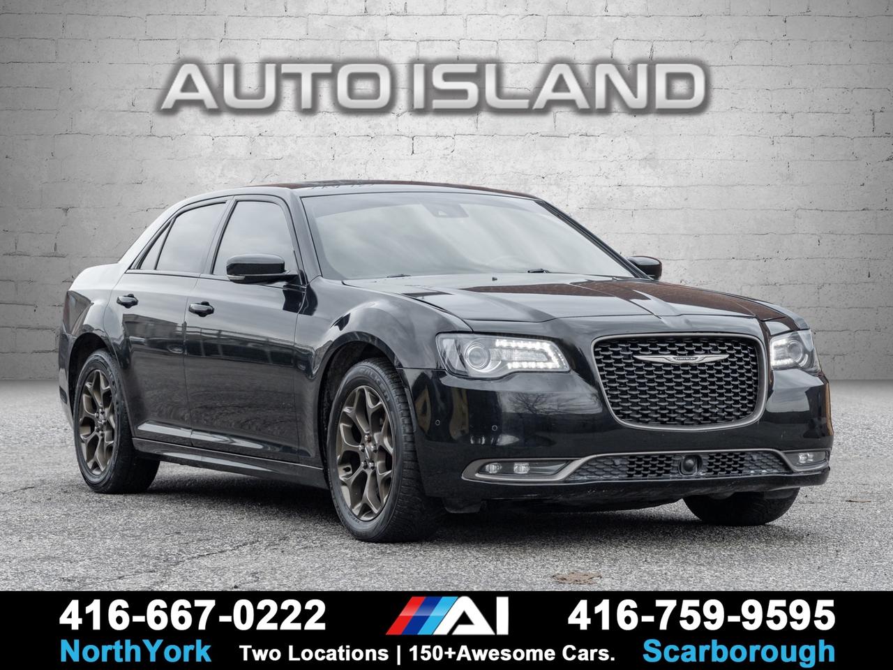 PREMIUM GROUP, SAFETYTEC PACKAGE, AWD, LEATHER SPORT SEATS, NAVIGATION, PANORAMIC SUNROOF, BEATS AUDIO, ADAPTIVE CRUISE CONTROL, FORWARD COLLISION WARNING, LANE DEPARTURE WARNING, BLIND SPOT MONITORING, VENTILATED & HEATED FRONT SEATS, HEATED REAR SEATS, HEATED STEERING WHEEL, REMOTE START, DEALER SERVICED.    This 2016 Chrysler 300S AWD is a fully loaded sport sedan thats been dealer serviced and exceptionally well cared for. The Premium Group adds luxury features including a dual-pane panoramic sunroof, Beats premium audio system, navigation, heated front seats, heated rear seats, and a heated steering wheel. The SafetyTec Package brings advanced driver assistance with adaptive cruise control, forward collision warning with active braking, lane departure warning with lane keep assist, blind spot monitoring, rear cross-path detection, automatic high beams, and rain-sensing wipers. With its confident all-wheel drive system, bold styling, and spacious, refined interior, this 300S delivers an impressive blend of performance, comfort, and technology.          Auto Island Inc., North York  2555 Steeles Ave. West    www.autoislandinc.com     4.7 Google Rating and over 150 vehicles in stock, with more arriving daily! We take pride in offering top-quality vehicles and exceptional service. Our full-service mechanical shop is ready for all your maintenance needs, and every vehicle is professionally detailed and inspected – buy with confidence!    Payments as low as $0 down, up to 84 months, OAC. Good credit, bad credit, new credit? No problem – everyone’s approved! Easy online credit application available . Rates starting at 6.95% OAC – please call for details.    Please note: All prices are plus applicable taxes (HST) and licensing. No hidden surprises—just great vehicles and transparent deals. Certification is available for an additional $899. Without certification, as per OMVIC regulations, the vehicle is not drivable, not E-tested, and not certified.    Proudly serving the GTA and beyond: Peel, Halton, Brampton, Toronto, Burlington, Milton, Mississauga, Hamilton, Cambridge, London, Kitchener, Guelph, Orangeville, Newmarket, Barrie, Markham, Bolton, Caledon, Vaughan, Woodbridge, Etobicoke, Oakville, and more.    We carry all makes and models, including Mercedes, BMW, Audi, Jaguar, VW, Maserati, Porsche, Land Rover, Range Rover, Chrysler, Jeep, Honda, Toyota, Lexus, Infiniti, Acura, and more.