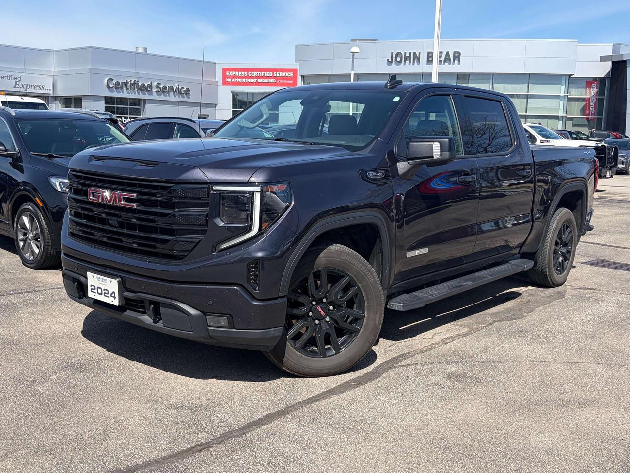 2024 GMC Sierra 1500 Elevation      *REMOTE START*, *LEATHER*, *NAVIGATION*, *BACK-UP CAMERA*, *NOT A RENTAL*, *BOUGHT HERE AND SERVICED HERE*, *LOCAL TRADE*, *GM FACTORY CERTIFIED*, *MARKET VALUE PRICING*, *ONE OWNER*, *CLEAN CARFAX REPORT*, *LANE DEPARTURE WARNING*, ELEVATION BLACK PKG., ELEVATION PREMIUM PKG., 10-Speed Automatic, 4WD, Jet Black w/Leather-Appointed Seat Trim.      Recent Arrival!    EcoTec3 5.3L V8 10-Speed Automatic 4WD      Certified. Certification Program Details: * 3.99% APR Financing on Select Models for 24mo* of Pre-Owned Vehicles * 3-month or 5,000 kilometres Comprehensive Limited Warranty Coverage * 24/7 Roadside Assistance * CARFAX® Vehicle History Report Sirius XM 3 months prepaid service * 150-Point Inspection * 30 Days or 2,500 kilometres exchange privilege SEE DEALER FOR ADDITIONAL DETAILS      John Bear Buick GMC offers many automotive products and services. When you visit our store, what you can expect is quality both in our selection of pre-owned vehicles and from our world-class sales team. We offer Market Based Pricing with some of the best value in the Niagara region.