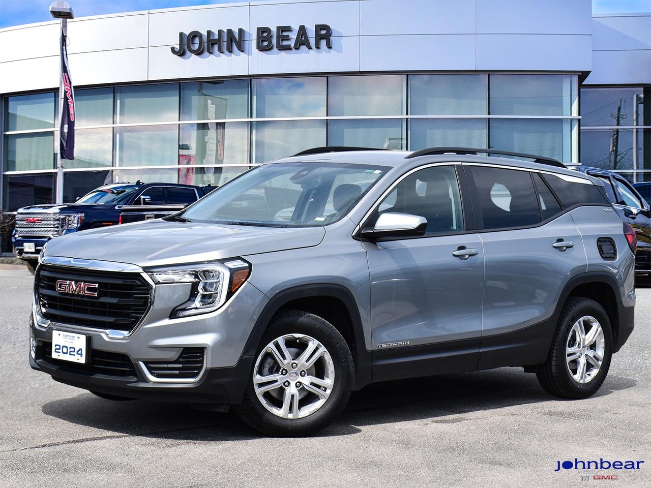 2024 GMC Terrain SLE AWD!!  COMES WITH A CERTIFIED PREOWNED GMPP 3 MONTH/5,000KM TOTAL PLUS WARRANTY AND THE BALANCE OF THE FACTORY WARRANTY!!!! GREAT VALUE FOR THE MONEY!!!!  COME IN TODAY TO SEE OUR GREAT SELECTION OF VERY AFFORDABLE SUVS!!!!      *REMOTE START*, *BACK-UP CAMERA*, *GM FACTORY CERTIFIED*, *CLEAN CARFAX REPORT*, PREVIOUS DAILY RENTAL BALANCE OF FACTORY WARRANTY, AWD.      Recent Arrival!    1.5L DOHC 9-Speed Automatic AWD      Certified. Certification Program Details: * 3.99% APR Financing on Select Models for 24mo* of PreOwned Vehicles * 3-month or 5,000 kilometres Comprehensive Limited Warranty Coverage * 24/7 Roadside Assistance * CARFAX® Vehicle History Report Sirius XM 3 months prepaid service * 150-Point Inspection * 30 Days or 2,500 kilometres exchange privilege SEE DEALER FOR ADDITIONAL DETAILS      John Bear Buick GMC offers many automotive products and services. When you visit our store, what you can expect is quality both in our selection of pre-owned vehicles and from our world-class sales team. We offer Market Based Pricing with some of the best value in the Niagara region.