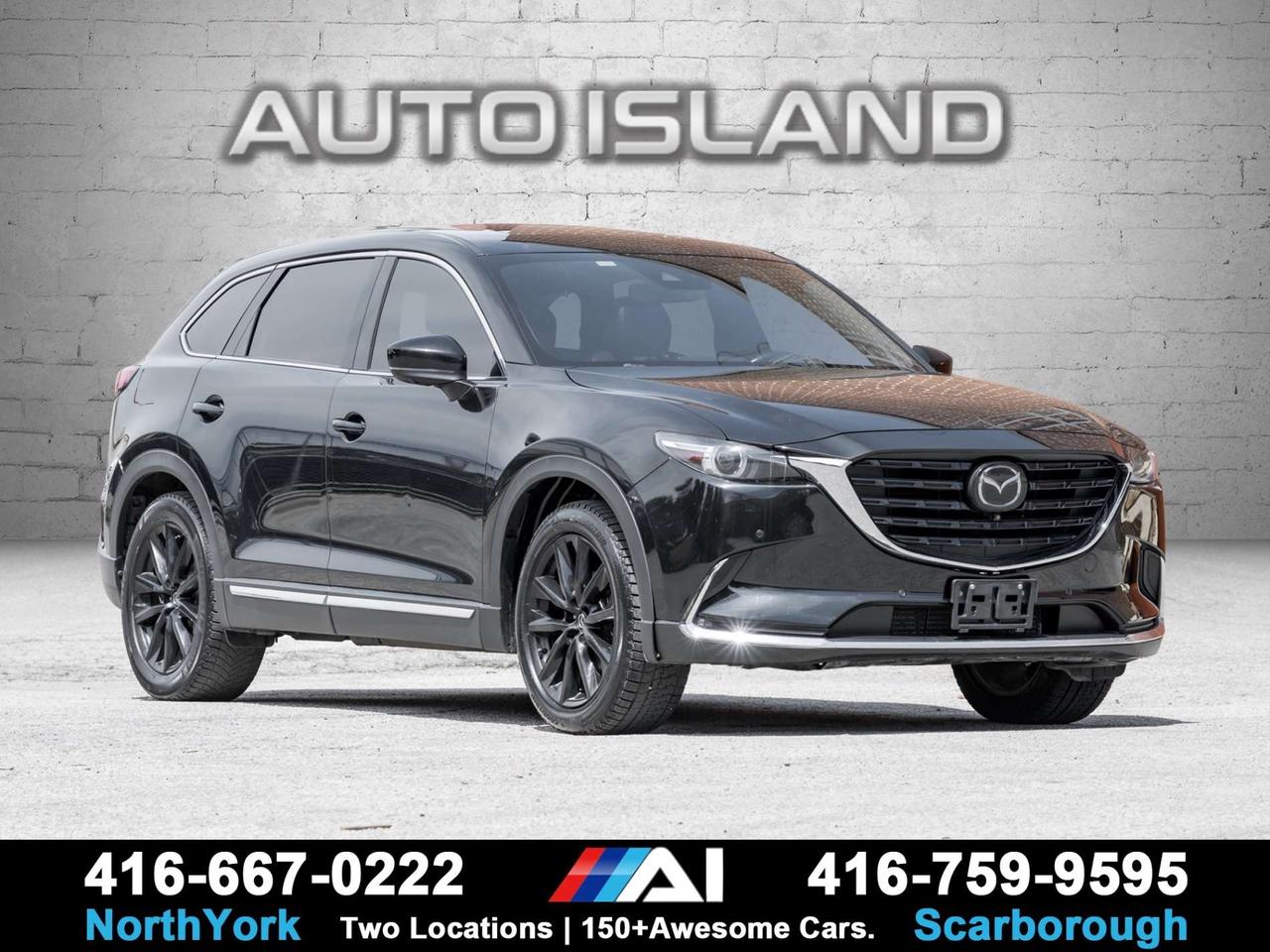 DEALER SERVICED, NO ACCIDENTS, AWD, LEATHER INTERIOR, SUNROOF, HEATED & VENTILATED SEATS, THIRD-ROW SEATING, NAVIGATION, BOSE AUDIO, 360 BACKUP CAMERA, ADAPTIVE CRUISE, LANE KEEP ASSIST. <br><br>This 2021.5 Mazda CX-9 GT is a clean, accident-free SUV thats been consistently dealer serviced and exceptionally well cared for. The GT trim delivers a premium driving experience with leather seating, heated and ventilated front seats, a power sunroof, and a spacious third row for family versatility. Inside, youll find navigation, a Bose premium sound system, and advanced safety features like adaptive cruise control and lane keep assist. Smooth, refined, and comfortable on long drives, this CX-9 blends upscale comfort with everyday practicality.<br><br> <br><br>Auto Island Inc., North York<br>2555 Steeles Ave. West<br><br>www.autoislandinc.com <br><br>4.7 Google Rating and over 150 vehicles in stock, with more arriving daily! We take pride in offering top-quality vehicles and exceptional service. Our full-service mechanical shop is ready for all your maintenance needs, and every vehicle is professionally detailed and inspected  buy with confidence!<br><br>Payments as low as $0 down, up to 84 months, OAC. Good credit, bad credit, new credit? No problem  everyones approved! Easy online credit application available . Rates starting at 6.95% OAC  please call for details.<br><br>Please note: All prices are plus applicable taxes (HST) and licensing. No hidden surprisesjust great vehicles and transparent deals. Certification is available for an additional $899. Without certification, as per OMVIC regulations, the vehicle is not drivable, not E-tested, and not certified.<br><br>Proudly serving the GTA and beyond: Peel, Halton, Brampton, Toronto, Burlington, Milton, Mississauga, Hamilton, Cambridge, London, Kitchener, Guelph, Orangeville, Newmarket, Barrie, Markham, Bolton, Caledon, Vaughan, Woodbridge, Etobicoke, Oakville, and more.<br><br>We carry all makes and models, including Mercedes, BMW, Audi, Jaguar, VW, Maserati, Porsche, Land Rover, Range Rover, Chrysler, Jeep, Honda, Toyota, Lexus, Infiniti, Acura, and more.<br><br> <br><br><br><br><br><br> <br><br><br><br><br><br><br><br><br>