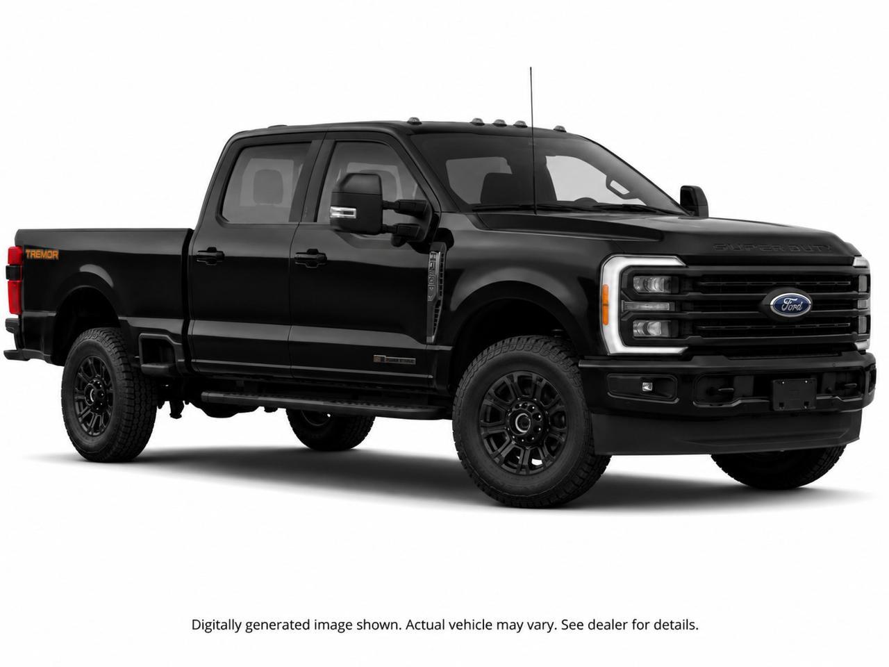 The 2026 Ford Super Duty F-350 LARIAT at Merit Ford Sales is purpose-built for those who demand more from their truck. Equipped with the legendary 6.7L High Output Power Stroke Diesel V8, the Tremor Off-Road Package, and a long list of work-ready upgrades, this rig is ready for heavy hauling, tough terrain, and everything in between  right out of the gate with only 12 km on the odometer.

- 6.7L High Output Power Stroke V8 Diesel engine paired with a smooth automatic transmission and part-time 4WD for serious towing and off-road capability
- Tremor Off-Road Package (17Y) adds specialized suspension tuning, skid plates, and off-road hardware for tackling rough terrain with confidence
- Black Appearance Package (17L) gives this LARIAT a blacked-out, aggressive look complementing the Agate Black Metallic exterior
- 5th Wheel/Gooseneck Hitch Prep Package (53W) makes this truck a natural for heavy trailer work  horses, equipment, or flatbeds
- 410 Amp Dual Alternators (67B) and Dual AGM 68 Ah Battery (86M) keep power-hungry accessories and upfitter equipment running without issue
- 6 Upfitter Switches (66S) allow easy integration of work lights, pumps, winches, or any auxiliary equipment
- LARIAT Premium Package (96W) brings elevated interior comfort and technology to a truck built for hard use
- Ford Connectivity Pack (94D) included with a 7-year one-time purchase for seamless connectivity on the job and on the road

Ready to put this F-350 to work for you? Visit Merit Ford Sales to book a test drive, reserve this truck online, or contact our team with any questions. Stock moves fast on purpose-built units like this  dont wait.