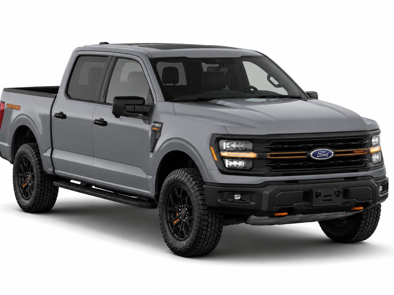 The 2026 Ford F-150 Tremor is the serious off-road pickup that doesnt compromise on capability or comfort. Powered by the 3.5L EcoBoost V6 with 402B Mid Equipment Group, this Marsh Grey Tremor arrives with twin panel moonroof, a spray-in bedliner, and the Ford Connectivity Package already on board  making it genuinely ready for work, trail, or tow right off the lot.

- 3.5L EcoBoost V6 with 4WD and 3.73 locking rear axle  built for serious towing and off-road performance
- Tremor-spec 18 alloy wheels with dark matte finish wrapped in 275/70R18 all-terrain tires
- Twin Panel Moonroof (Package 43V) for an open-air experience on or off the pavement
- Tough Bed spray-in bedliner protecting your cargo bed from day one
- Tow/Haul Package with Class IV hitch and trailer sway control for confident hauling
- Aerial View Camera System plus Forward and Reverse Sensing for confident maneuvering on tight trails or job sites
- BLIS Blind Spot Information System with Cross-Traffic Alert and Reverse Brake Assist for everyday safety
- Ford Connectivity Package (7-year, one-time purchase) keeping you connected on every drive

Merit Ford Sales is ready to put you behind the wheel. Reserve this Tremor online, start your purchase, or book a test drive appointment today  our team is here to answer any questions and make the process straightforward from first look to final handshake.