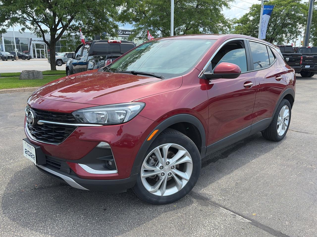 2022 Buick Encore GX Preferred 3.99 % CPO FINANCING 24 MONTHS CPO CERTIFIED!!!!      REMOTE START, BACK-UP CAMERA, LOCAL TRADE, GM FACTORY CERTIFIED, MARKET VALUE PRICING, ONE OWNER, CLEAN CARFAX REPORT.      Recent Arrival!    3.99 % CPO FINANCING 24 MONTHS CPO CERTIFIED!!!! ECOTEC 1.3L Turbo 9-Speed Automatic AWD  Odometer is 11786 kilometers below market average!    Certified. Certification Program Details: * 3.99% APR Financing on Select Models for 24mo* of Pre-Owned Vehicles * 3-month or 5,000 kilometres Comprehensive Limited Warranty Coverage * 24/7 Roadside Assistance * CARFAX® Vehicle History Report Sirius XM 3 months prepaid service * 150-Point Inspection * 30 Days or 2,500 kilometres exchange privilege SEE DEALER FOR ADDITIONAL DETAILS    Awards:    * 2022 IIHS Top Safety Pick with specific headlights      John Bear Buick GMC offers many automotive products and services. When you visit our store, what you can expect is quality both in our selection of pre-owned vehicles and from our world-class sales team. We offer Market Based Pricing with some of the best value in the Niagara region.