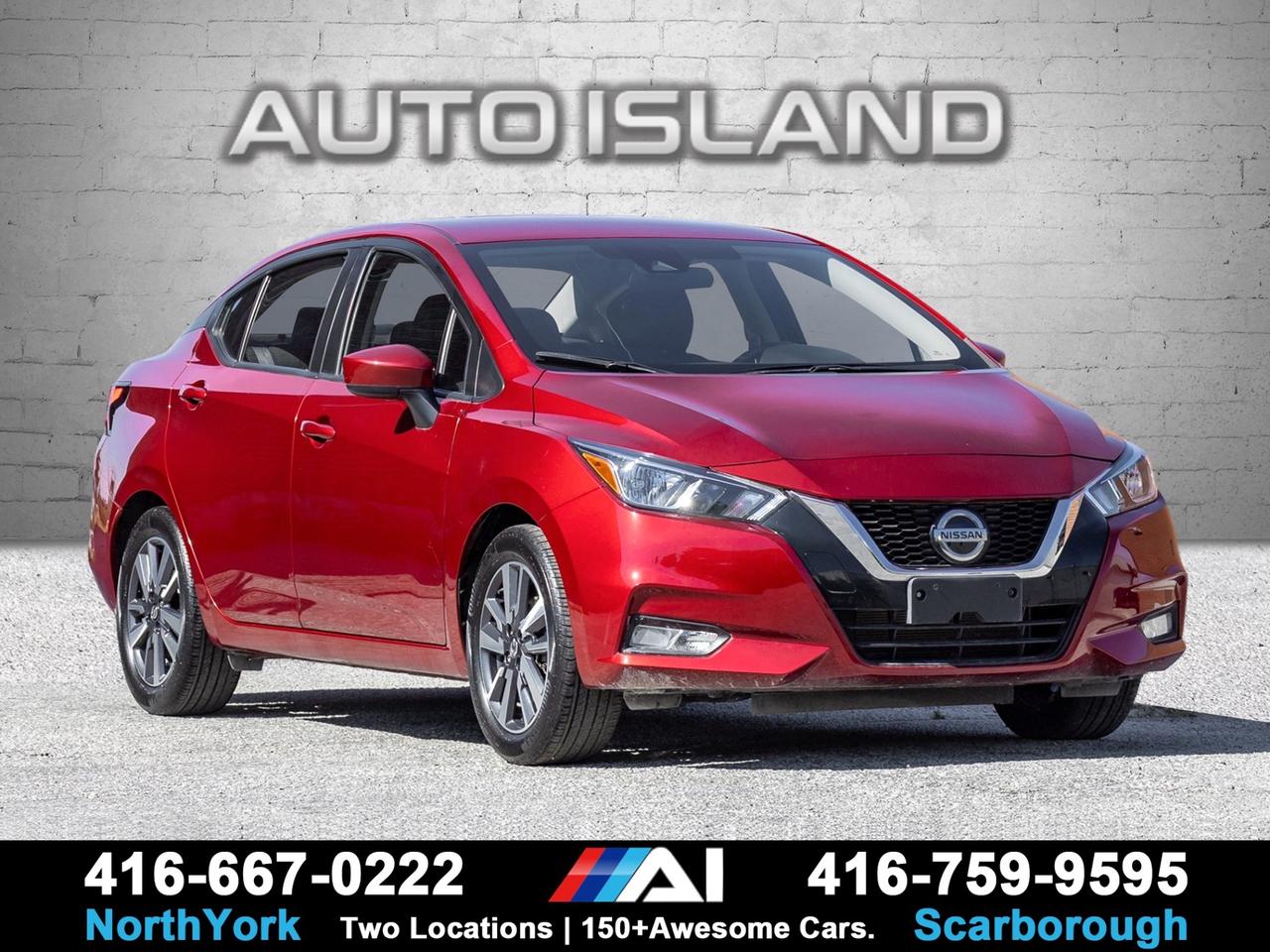 APPLE CARPLAY/ANDROID AUTO, HEATED SEATS, BLIND SPOT MONITORING, REAR CROSS TRAFFIC ALERT, BACKUP CAMERA, PUSH BUTTON START, ALLOY WHEELS, REMOTE START. This 2022 Nissan Versa SV is a modern, fuel-efficient sedan that offers impressive value with a comfortable ride and plenty of everyday features. The SV trim adds thoughtful upgrades like heated front seats, remote start, and seamless Apple CarPlay and Android Auto connectivity, making every drive more enjoyable. Advanced safety features including blind spot monitoring, rear cross traffic alert, and a backup camera provide added confidence behind the wheel. Stylish, easy to drive, and exceptionally economical, this Versa is an excellent choice for commuting, first-time buyers, or anyone looking for a dependable newer sedan.     Auto Island Inc., North York  2555 Steeles Ave. West    www.autoislandinc.com     4.7 Google Rating and over 150 vehicles in stock, with more arriving daily! We take pride in offering top-quality vehicles and exceptional service. Our full-service mechanical shop is ready for all your maintenance needs, and every vehicle is professionally detailed and inspected – buy with confidence!    Payments as low as $0 down, up to 84 months, OAC. Good credit, bad credit, new credit? No problem – everyone’s approved! Easy online credit application available . Rates starting at 6.95% OAC – please call for details.    Please note: All prices are plus applicable taxes (HST) and licensing. No hidden surprises—just great vehicles and transparent deals. Certification is available for an additional $899. Without certification, as per OMVIC regulations, the vehicle is not drivable, not E-tested, and not certified.    Proudly serving the GTA and beyond: Peel, Halton, Brampton, Toronto, Burlington, Milton, Mississauga, Hamilton, Cambridge, London, Kitchener, Guelph, Orangeville, Newmarket, Barrie, Markham, Bolton, Caledon, Vaughan, Woodbridge, Etobicoke, Oakville, and more.    We carry all makes and models, including Mercedes, BMW, Audi, Jaguar, VW, Maserati, Porsche, Land Rover, Range Rover, Chrysler, Jeep, Honda, Toyota, Lexus, Infiniti, Acura, and more.