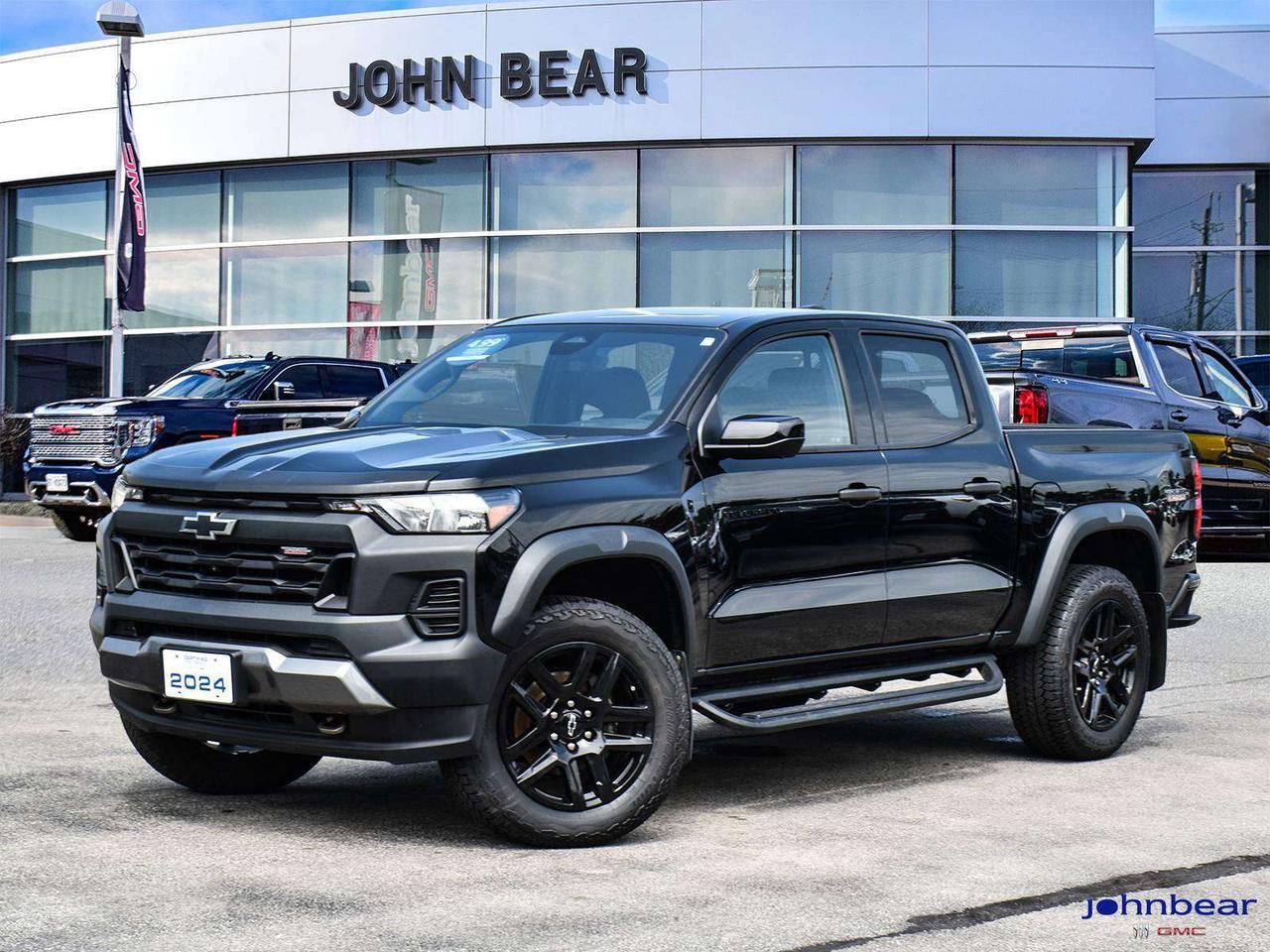 2024 Chevrolet Colorado Trail Boss 3.99% CPO FINANCING 24 MONTHS      REMOTE START, BACK-UP CAMERA, GM FACTORY CERTIFIED, MARKET VALUE PRICING, CLEAN CARFAX REPORT, 4WD.      Recent Arrival!    3.99% CPO FINANCING 24 MONTHS 2.7L I4 Turbocharged DOHC 16V LEV3-ULEV50 310hp 8-Speed Automatic 4WD      Certified. Certification Program Details: * 3.99% APR Financing on Select Models for 24mo* of PreOwned Vehicles * 3-month or 5,000 kilometres Comprehensive Limited Warranty Coverage * 24/7 Roadside Assistance * CARFAX® Vehicle History Report Sirius XM 3 months prepaid service * 150-Point Inspection * 30 Days or 2,500 kilometres exchange privilege SEE DEALER FOR ADDITIONAL DETAILS    Awards:    * Motor Trend Truck of the Year      John Bear Buick GMC offers many automotive products and services. When you visit our store, what you can expect is quality both in our selection of pre-owned vehicles and from our world-class sales team. We offer Market Based Pricing with some of the best value in the Niagara region.
