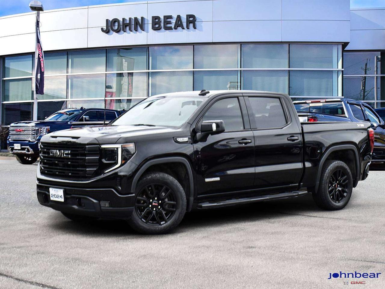 2024 GMC Sierra 1500 Elevation 3.99% 24 MONTH FINANCING CPO!!!      REMOTE START, LEATHER, NAVIGATION, SUNROOF, BACK-UP CAMERA, NOT A RENTAL, GM FACTORY CERTIFIED, MARKET VALUE PRICING, CLEAN CARFAX REPORT, Z71 OFF ROAD SUSPENSION, ELEVATION PREMIUM PKG., 10-Speed Automatic, 4WD, Jet Black w/Leather-Appointed Seat Trim.    New Price!      3.99% 24 MONTH FINANCING CPO!!! EcoTec3 5.3L V8 10-Speed Automatic 4WD      Certified. Certification Program Details: * 3.99% APR Financing on Select Models for 24mo* of Pre-Owned Vehicles * 3-month or 5,000 kilometres Comprehensive Limited Warranty Coverage * 24/7 Roadside Assistance * CARFAX® Vehicle History Report Sirius XM 3 months prepaid service * 150-Point Inspection * 30 Days or 2,500 kilometres exchange privilege SEE DEALER FOR ADDITIONAL DETAILS      John Bear Buick GMC offers many automotive products and services. When you visit our store, what you can expect is quality both in our selection of pre-owned vehicles and from our world-class sales team. We offer Market Based Pricing with some of the best value in the Niagara region.