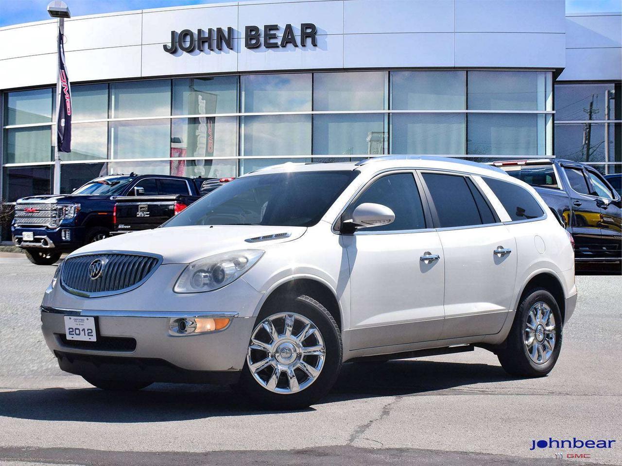 2012 Buick Enclave CXL, SOLD AS IS, UNFIT, NO DEALER WARRANTY<br><br><br>REMOTE START, LEATHER, PANORAMIC ROOF, LOCAL TRADE, MARKET VALUE PRICING, TRAILER TOWING PKG. V92, SOLD AS TRADED AS IS UNFIT, NO DEALER WARRANTY, DO YOUR OWN SAFETY AND SAVE!!!!, GREAT VALUE FOR THE MONEY!!!, AWD.<br><br><br>3.6L V6 DI VVT 6-Speed Automatic Electronic AWD<br><br><br>Certified. Certification Program Details: AS TRADED MAY REQUIRE MAJOR MECHANICAL WORK SOLD UNFIT NO WARRANTY<br><br>Awards:<br>  * JD Power Initial Quality Study   * 2012 IIHS Top Safety Pick<br><br>Reviews:<br>  * Sleek design inside and out; smooth and quiet ride; all three rows are spacious; ample cargo space; top crash-test scores. Source: Edmunds<br>  * If you need 8-passenger seating in a vehicle that is reasonably sized, gets good fuel economy (check out the front-wheel drive model) and sells for less than $40,000, there are lots of choices. If, however, you want all this in a vehicle that will impress your friends with its luxurious interior and elegant styling, the 2012 Buick Enclave SUV is the obvious choice. Source: KBB.com<br><br><br>John Bear Buick GMC offers many automotive products and services. When you visit our store, what you can expect is quality both in our selection of pre-owned vehicles and from our world-class sales team. We offer Market Based Pricing with some of the best value in the Niagara region.